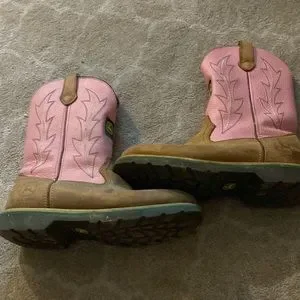 Womens pink top john deere boots